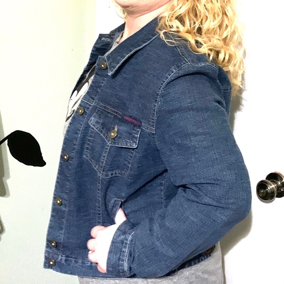 Tribal Jackets & Blazers - Tribal Cropped Jean jacket